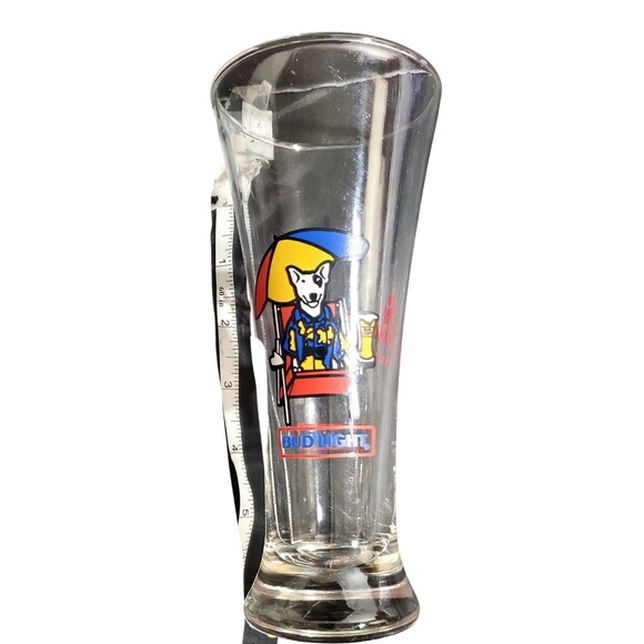 Vintage 1987 Spuds Mackenzie Bud Light Beer Pilsner Glass Barware Collectible - Picture 5 of 16